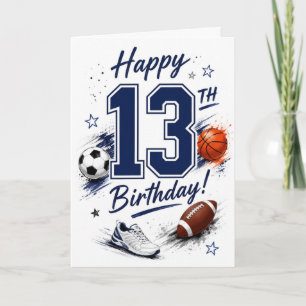 Tarjeta Cumpleaños deportivo del chico número 13
