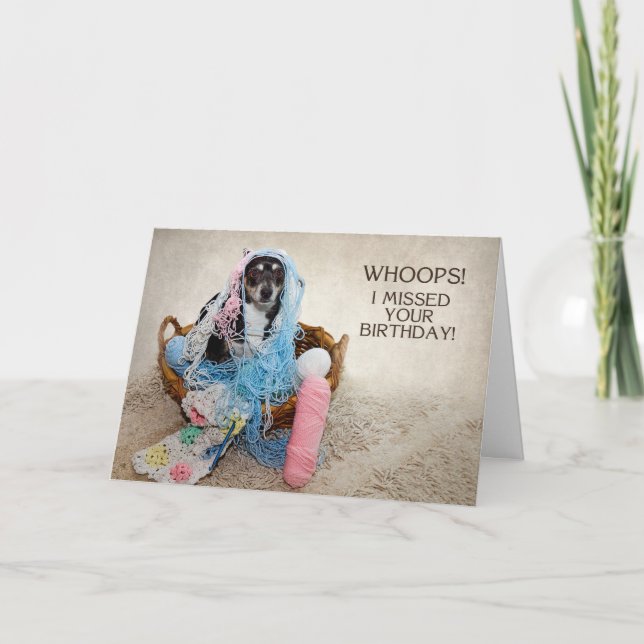 TARJETA CUMPLEAÑOS DESAPARECIDOS - HUMOR - PERRO ENGAÑADO  (Anverso)