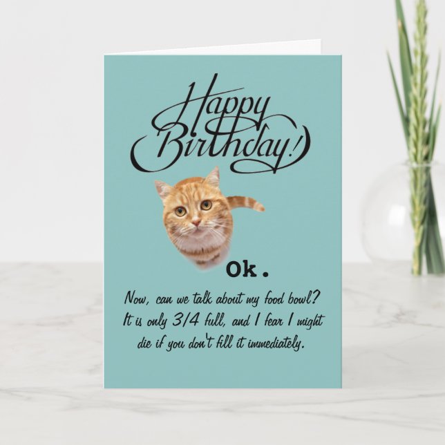 Tarjeta Cumpleaños desde la perspectiva de un gato (tarjet (Anverso)