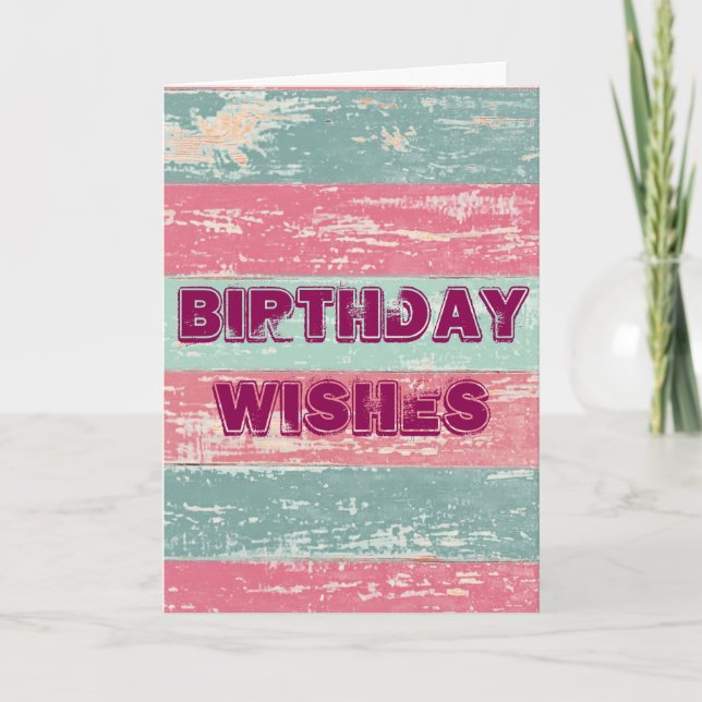 Tarjeta Cumpleaños desea una valla rústica (Anverso)