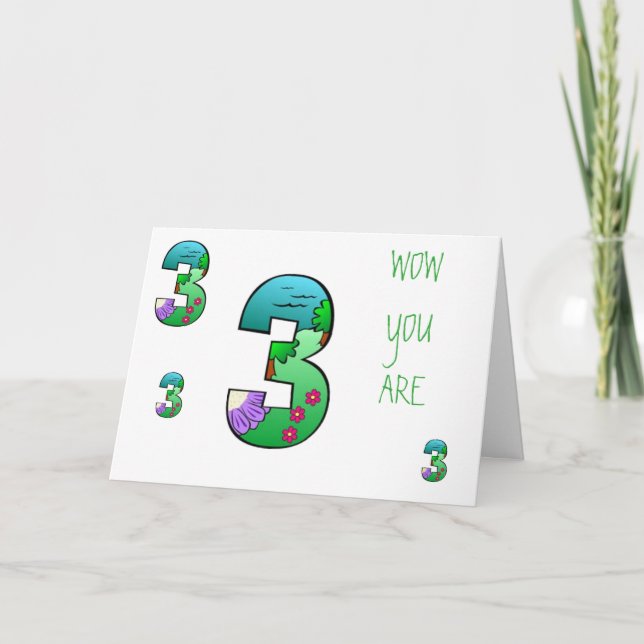 TARJETA CUMPLEAÑOS DESEAN UN ESPECIAL **3** AÑOS (Anverso)