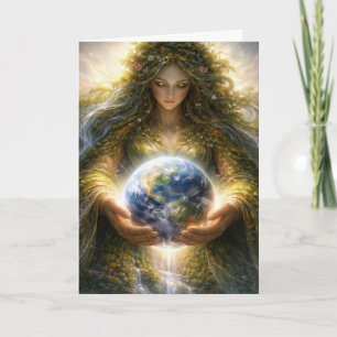 Tarjeta Cumpleaños Día de la Tierra Gaia Diosa con el Plan
