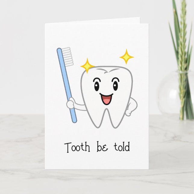 Tarjeta Cumpleaños Diente Bonito con Cepillo de Dientes (Anverso)
