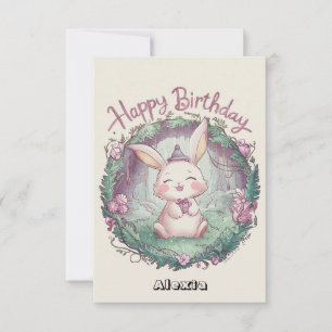 Tarjeta Cumpleaños Digital Dreamy Woods Bunny