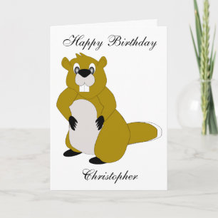 Tarjeta Cumpleaños Diseño Castor