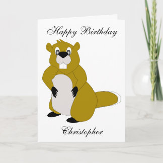Tarjeta Cumpleaños Diseño Castor