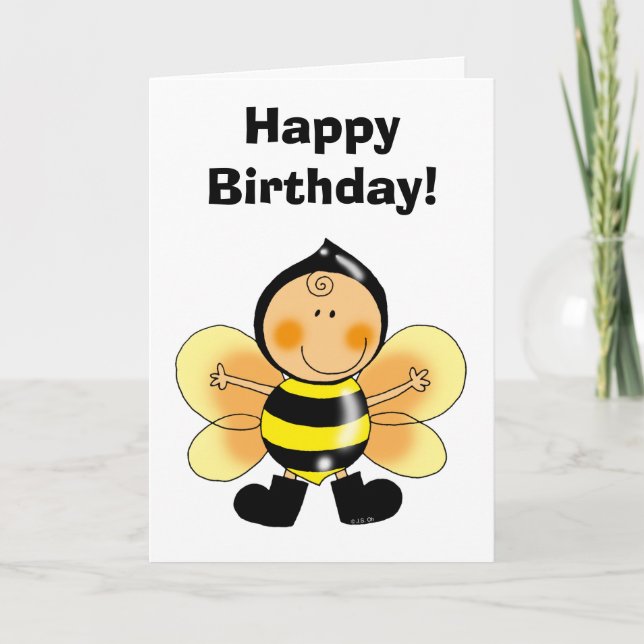 Tarjeta Cumpleaños! (disfraz de abeja) (Anverso)