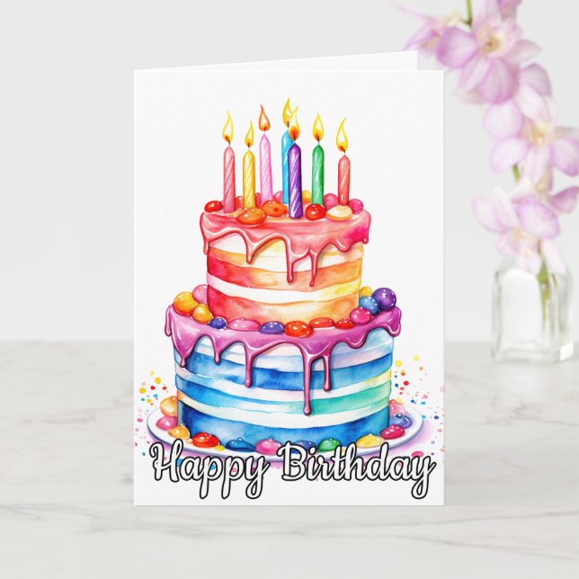 Tarjeta Cumpleaños | Disfruta De Tu Delicioso Pastel (Orquídea)