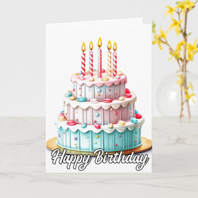 Tarjeta Cumpleaños | Disfruta Tu Pastel (flor amarilla)
