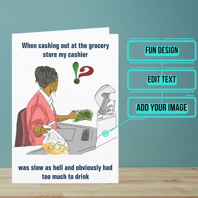 Tarjeta Cumpleaños divertida de Cashier (Looking for the perfect card for that clever cashier friend of yours.)