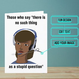 Tarjeta Cumpleaños divertida de Rep Service del Cliente