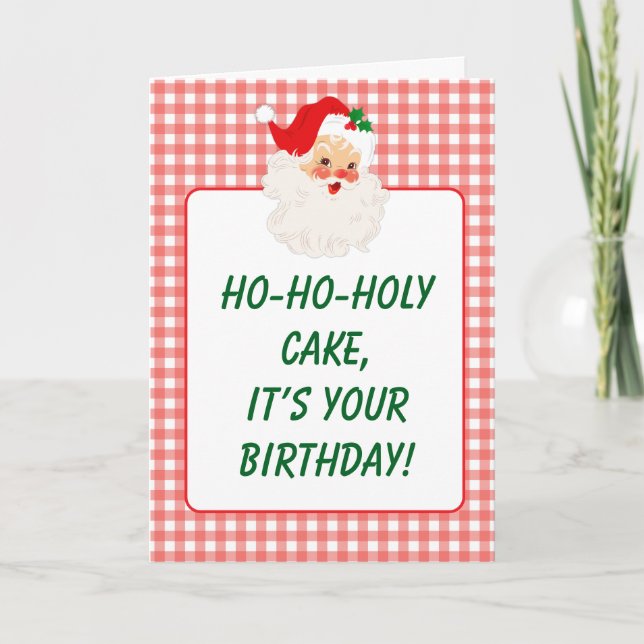 Tarjeta Cumpleaños divertida de Santa Navidades (Anverso)