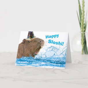Tarjeta Cumpleaños divertida Feliz Sloshi Capybara