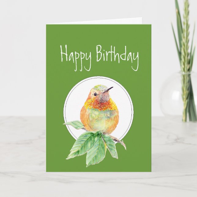 Tarjeta Cumpleaños divertida, Hummingbird, Humor, Ave (Anverso)