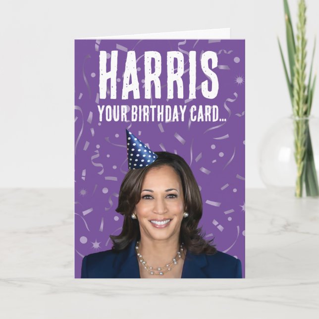 Tarjeta Cumpleaños divertida Kamala Harris - Harris tu tar (Anverso)