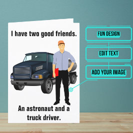 Tarjeta Cumpleaños divertida para el conductor del camión