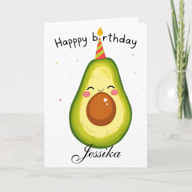 Tarjeta Cumpleaños divertida vamos a tener aguacates macha (Anverso)