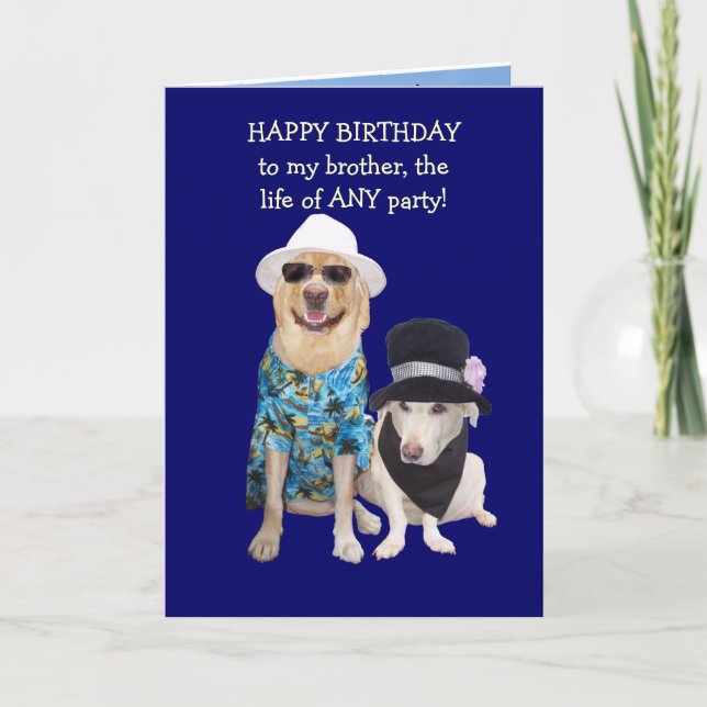 Tarjeta Cumpleaños divertido adaptable del perro/del (Anverso)