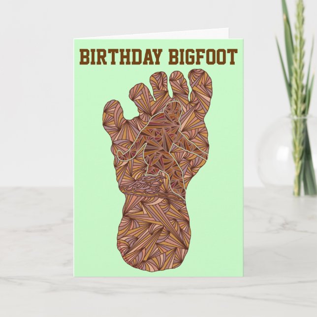 Tarjeta Cumpleaños divertido Bigfoot de la pista de Z (Anverso)