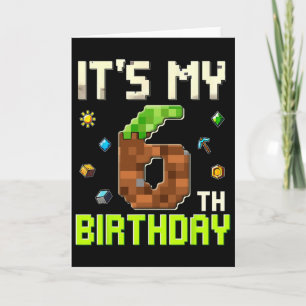 Tarjeta Cumpleaños divertido chico Es mi 6º cumpleaños Gam
