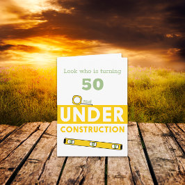 Tarjeta Cumpleaños Divertido Cincuenta En Construcción