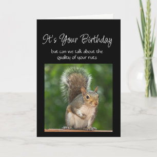 Tarjeta Cumpleaños Divertido Comedero de Ardillas Nueces P