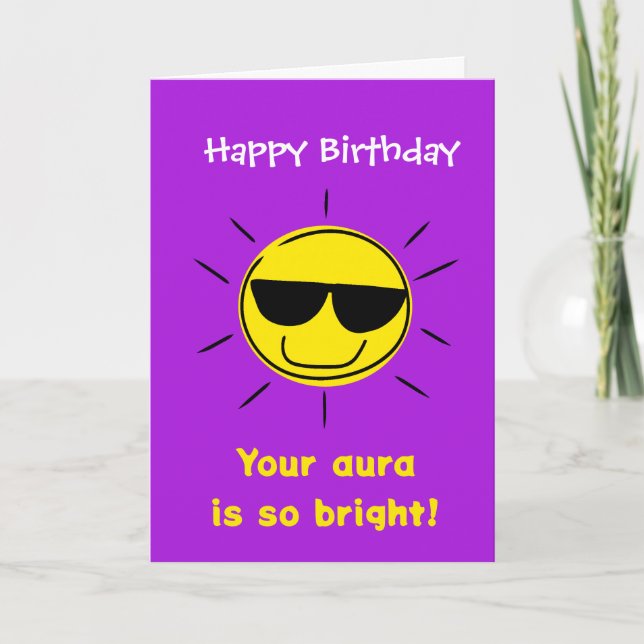 Tarjeta Cumpleaños divertido con aura de jerga de Gen Alph (Anverso)