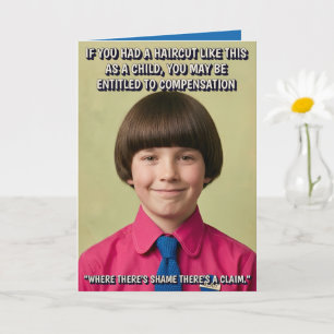 Tarjeta Cumpleaños divertido con corte de pelo malo de los