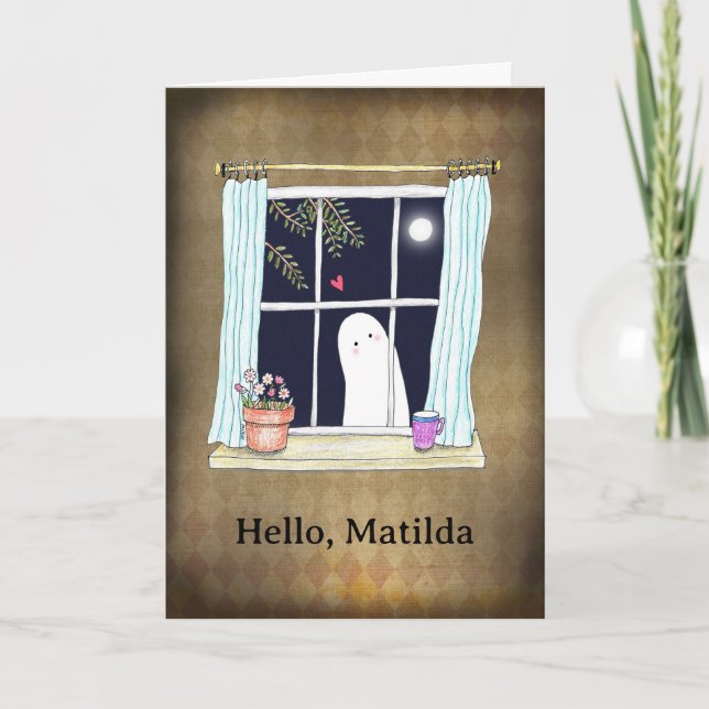 Tarjeta Cumpleaños Divertido con Fantasmita Personalizado (Anverso)