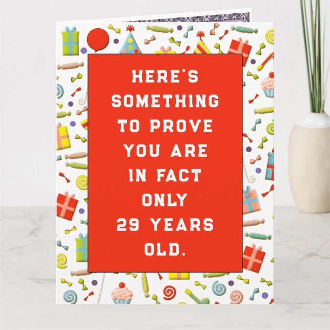 Tarjeta Cumpleaños divertido cuesta abajo (Anverso)