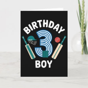 Tarjeta Cumpleaños Divertido de 3 Años Cricket Niños 3 Año