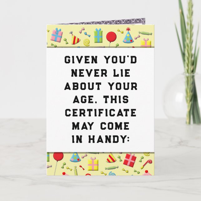Tarjeta Cumpleaños divertido de adulto (Anverso)