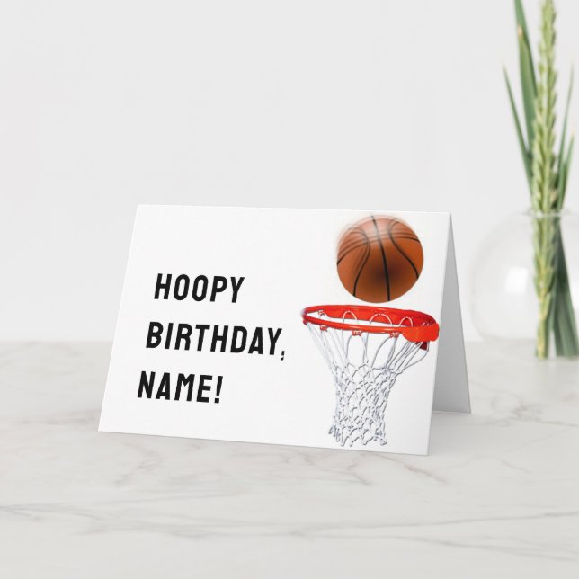 Tarjeta Cumpleaños divertido de baloncesto (Anverso)