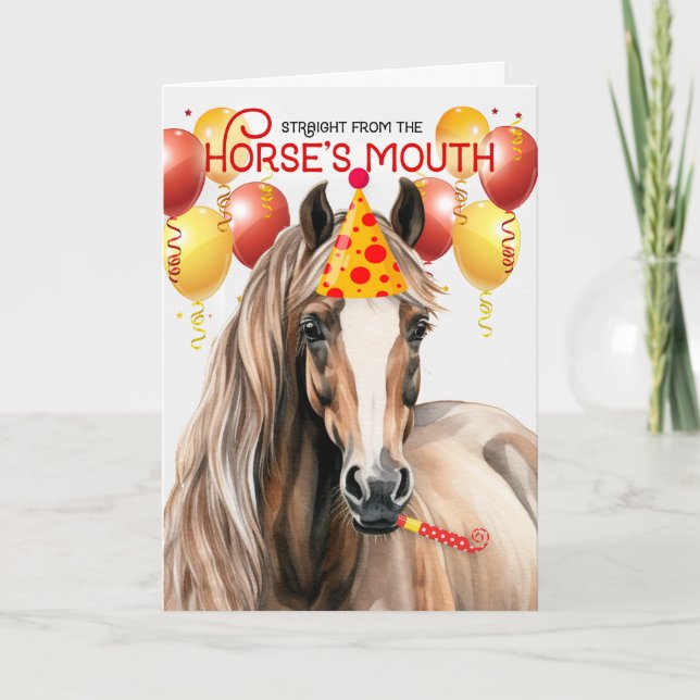 Tarjeta Cumpleaños divertido de caballo cuarto de milla ru (Anverso)