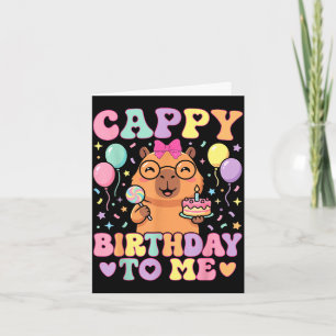 Tarjeta Cumpleaños divertido de capibara para chicas linda