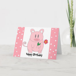 Tarjeta Cumpleaños divertido de cerdito