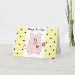 Tarjeta Cumpleaños divertido de cerdo