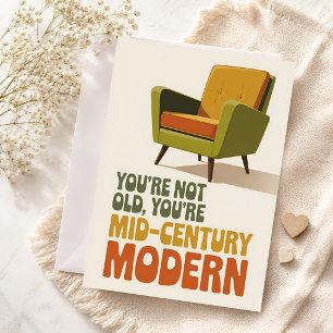 Tarjeta Cumpleaños divertido de estilo moderno de mediados
