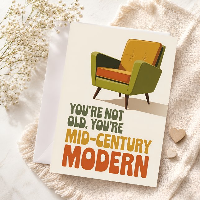 Tarjeta Cumpleaños divertido de estilo moderno de mediados (Subido por el creador)
