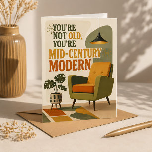 Tarjeta Cumpleaños divertido de estilo moderno de mediados