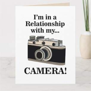 Tarjeta Cumpleaños divertido de fotógrafo con cámara vinta