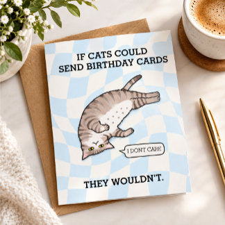 Tarjeta Cumpleaños divertido de gato imprimible
