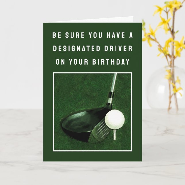Tarjeta Cumpleaños divertido de golf (flor amarilla)