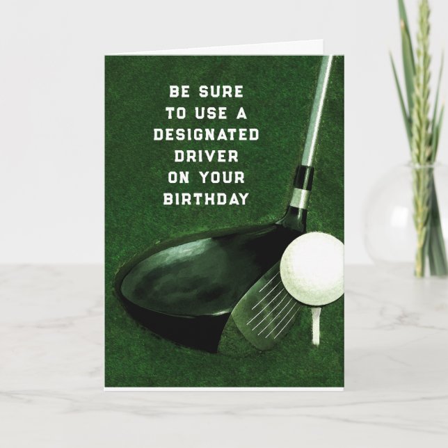Tarjeta Cumpleaños divertido de golf (Anverso)