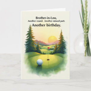 Tarjeta Cumpleaños divertido de golf para cuñado Putt fall