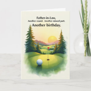 Tarjeta Cumpleaños divertido de golf para suegro con humor