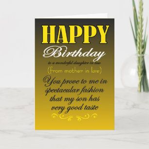 Tarjeta Cumpleaños divertido de la nuera desde la suegra