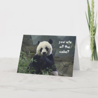 Tarjeta ¿Cumpleaños divertido de la panda, ninguna torta?