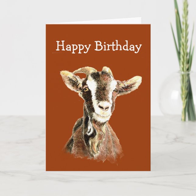 Tarjeta Cumpleaños divertido, de la vieja cabra que te ama (Anverso)