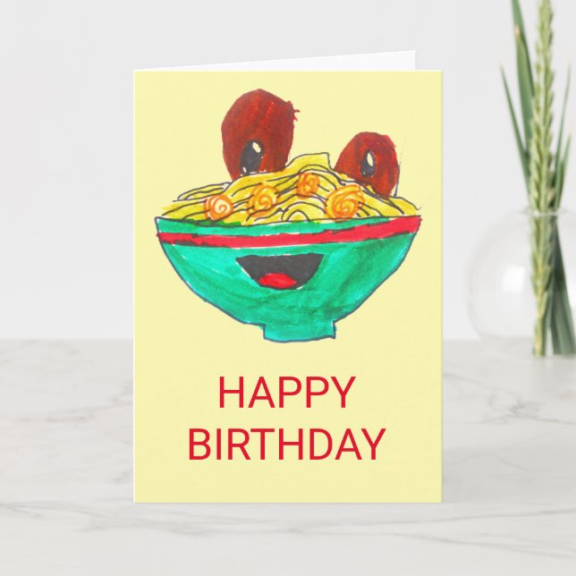 Tarjeta Cumpleaños divertido de las albóndigas de los (Anverso)